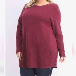 Karen Scott - Marlot Curved Hem Sweater w/ Speckle Knit
